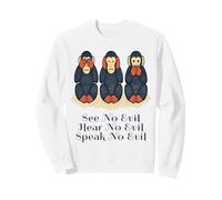 Three Monkeys | Japanese See Hear Speak No Evil Wise Monkey Sweatshirt