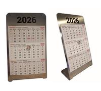 Three Month Magnetic Metal Desk Calendar 2026 - Elegant and Practical