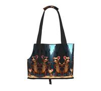 Three Muscular Street Rats Printed pet Shoulder Bag, Suitable for Small Dogs and Cats, Shopping and Travel Dual-Purpose Bag