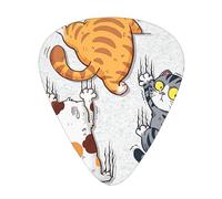 Three Naughty Cats Acoustic GuitarGuitar Picks 12 Pcs, Electric Guitar Essential Thick And Thin Guitar Plectrums Students 0.46 0.96 0.71 Mm