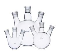 Three Necks Round Bottom Flask Heavy Wall Borosilicate Glass Lab 3 Neck Round Bottom Boiling Flask Multi Neck Distillation Apparatus Organic Chemistry Lab Glassware (250ML)