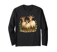 Three Nigerian Dwarf Goats Family for Nigerian Goat Lover Long Sleeve T-Shirt