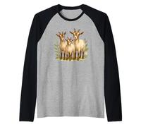 Three Nigerian Dwarf Goats Family Raglan Baseball Tee