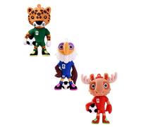 Three North America animal figures: Jaguar, White-tailed Eagle & Elk, decorative & keychain