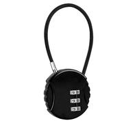 Three Number Combination Padlock - Lightweight Personal Code Security Padlock | Zinc Alloy Steel Cable Ṕadlock, Multi Occasion Use P̀adlock for Personal Belonging Secure Protections