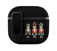 Three Nutcracker Soldiers Compatible with AirPods 4 Bluetooth Headphone Case with Black Button Protector