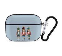 Three Nutcracker Soldiers Compatible with AirPods Pro Case Cover with Hanging Buckle Hard Case Charging Visible LED