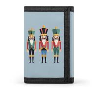 Three Nutcracker Soldiers Men's Trifold Casual Credit Card Holder Wallet with Id Window Minimalist Coin Purse