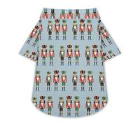 Three Nutcracker Soldiers Pet Shirt Button Up Summer Clothes Breathable T-Shirt for Small Medium Dogs Cats