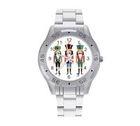 Three Nutcracker Soldiers Vintage Wrist Watches Men's Classic Business Watch Casual Stainless Steel Band for Boyfriend Father