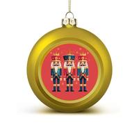 Three Nutcracker Vintage Christmas Balls for Tree Decoration PC Baubles Hanging Ornaments Festive Decor 2PCS
