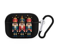 Three Nutcracker Vintage Headphone & Earphone Cases Compatible with Airpod Pro Scratch-Resistant PC Protective Cover with Keychain Black-style-13