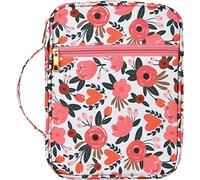 Three Oaks Bible Cover Case Book Cover Bag Floral Heart Graffie with Handle Fits for Standard Size Bible,7.5x10x2.5 Inch