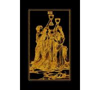 THREE OF CUPS - Tarot Card Notebook (Black - Gold Ed.): A5 Ruled Lined Tarot Journal Diary Sketchbook Notebook - Three of Cups (Celebration and Friendship)