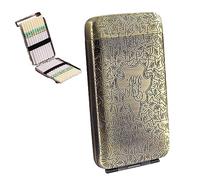 Three Open Alloy Cigarette Case, Peaky Blinders Creative 3-Sided Carved Case Classical European,for Holds 20 110mm Cigarettes,Unique Birthday Christmas Gifts for Women Men,Bronze