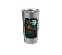 Three Orangutan Howling At The Moon 3 Orangutans Moon Stainless Steel Insulated Tumbler