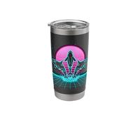 Three Orcas Retrowave Synthwave 80s Ocean Night Stainless Steel Insulated Tumbler