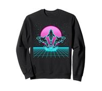 Three Orcas Retrowave Synthwave 80s Ocean Night Sweatshirt