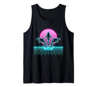 Three Orcas Retrowave Synthwave 80s Ocean Night Tank Top