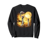 Three ostrich Howling At The Moon yellow tie dye ostrich Sweatshirt