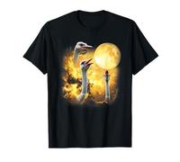 Three ostrich Howling At The Moon yellow tie dye ostrich T-Shirt