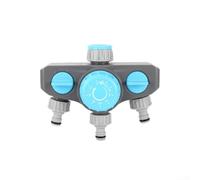 Three-Outlet Automatic Irrigation Timer for Outdoor Use with Separate Valve Controls to Direct Water Flow as Needed (Blue)