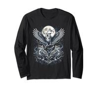 Three Owls Moon Night Owl Lover Long Sleeve T-Shirt