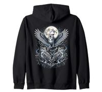Three Owls Moon Night Owl Lover Zip Hoodie