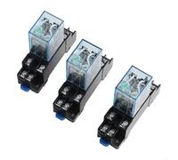 Three Pack DC Electromagnetic Relays Reliable Performance at 12V and Compatibility with DIN Rail