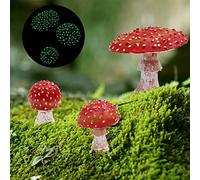 Three Pack Garden Mushroom Decor, Glowing Mushrooms in The Garden at Night, Garden Resin Mushroom Statue, Mushroom Statue Decor, Garden Pots Lawn Outdoor Decorations, Mushroom for Micro Landscape