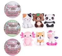 Three-Pack Kawaii Kuties 5" / 13cm Collectable Soft Plush Toy Surprise Capsules (Plush Inside Capsule)