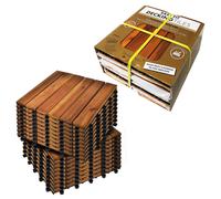 (Three Packs (27 Tiles)) Easy Fit Wooden Click Deck Decking Tiles Hardwood Patio Garden Outdoor Balcony