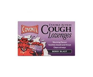 THREE PACKS of Covonia Double Impact Cough Lozenges Berry Blast 51g