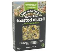 THREE PACKS of Eat Natural Toasted Muesli With Buckwheat - Gluten Free 500g