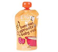 THREE PACKS of EllaS Kitchen - Baby Organic Stage 1 - Banana & Apricot Baby Rice 7 x 120g