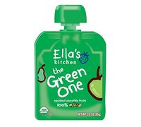 THREE PACKS of EllaS Kitchen - Organic Smoothies The Green One Fruit Smoothie - Multipack (90g