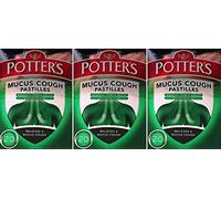 THREE PACKS of Potters Mucus Cough Pastilles 20 Non Drowsy Pastilles