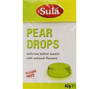 THREE PACKS of Sula Pear Drops Sugar Free Boiled Sweets 42g