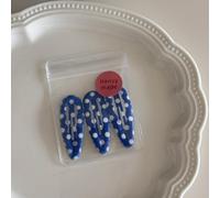 Three packs of water droplets, wavy edge plaid BB clip, basic hairpin, polka dot broken hair bangs clip, children's hair accessories. (Three Pack BB-Blue Wave Dots)