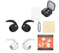 Three Pairs of Earbud Protective Cases Suitable for Samsung Galaxy Buds 4 Earbuds Silicone Sleeve Cover Anti-Slip Ear Hooks (Black)
