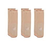 Three Pairs of Same Colour Crystal Socks, Ultra Thin, Non-Trace Glued, Non-Slip Massage Base, Short Silk Socks, Transparent Socks with Flat Mouth and Medium Tube, Children's Socks, Special, beige, One