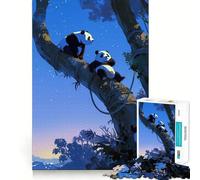 Three Pandas in Trees 1000 Piece Jigsaws for Teenagers Puzzle Strong Logic Toy Relaxed Mind Clear Edge Bday Surprise (38x26cm)