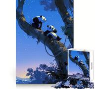 Three Pandas in Trees Jigsaw Puzzles for Teenagers 1000 Piece Enhance Recall Home Leisure Exact Edge (50x75cm)