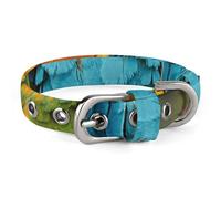 Three Parrots Dog Collar Adjustable Soft and Comfortable Puppy Collars with Metal Buckle Pet Collar for Small Medium Pet