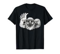 Three Parrots Funny Parrot Lover Cockatoo Bird Sketch Men T-Shirt