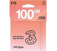 THREE pay as you go SIM Card UK & ROAM FREE in over 70 destinations - comes with £15 Bundle - 30 GB + Unltd Texts & Mins - ROAMING ALLOWANCE 12GB (3 £15 CREDIT)