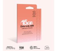 Three PAYG Mobile Broadband SIM, Pre-loaded with 15GB of Data that Lasts up to 3 Months