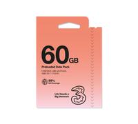 Three PAYG Voice SIM Pack - 60GB - £20 in Red Three Red