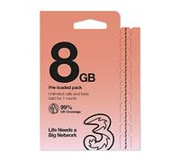 Three PAYG Voice SIM Pack - 8GB- £10