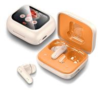 THREE PEACHES Wireless Earbuds Touch Screen ANC Active Noise Cancelling Earphones,In Ear Gaming Headphones Wireless Bluetooth Ear Phones ENC Ear Buds Noise Cancelling Bluetooth Earbuds LED Display